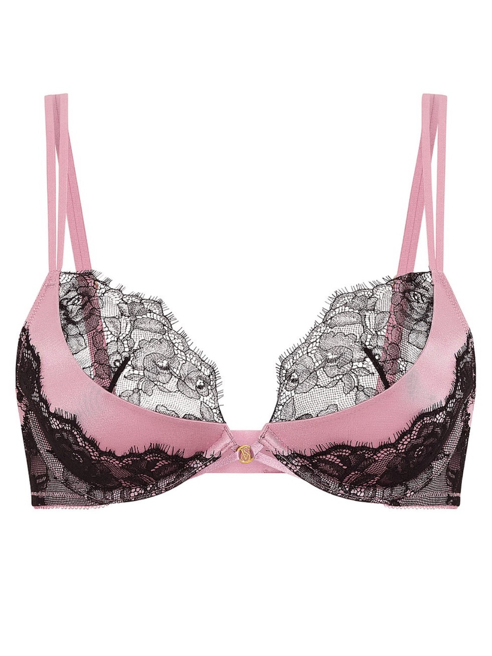 Victoria’s Secret Envy Low-Cut Push-Up Bra Lace in Dusk Rose 32B